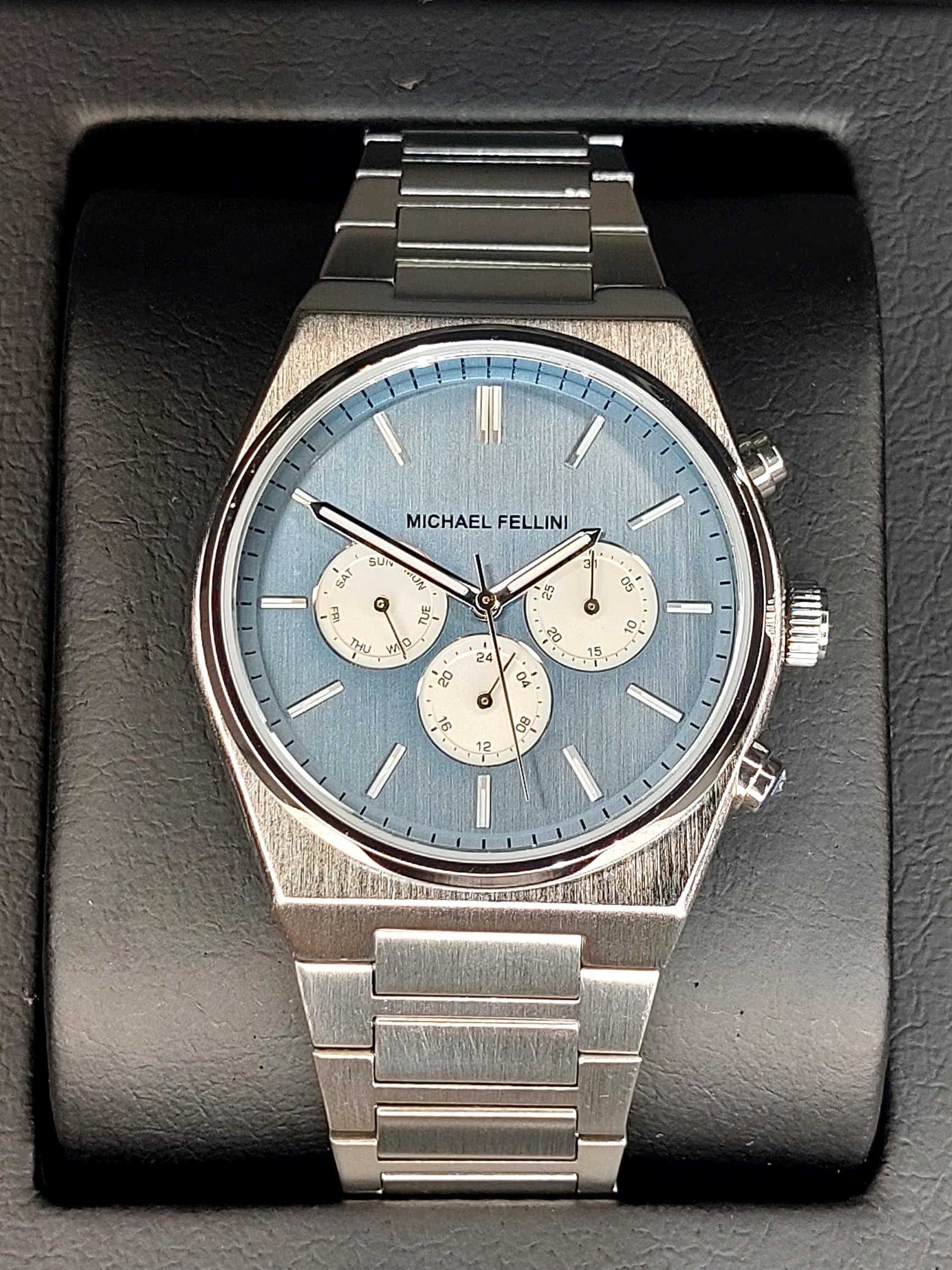 ساعت کلاسیک مردانه برند Michael Fellini مدلNO-2472 آبی روشن